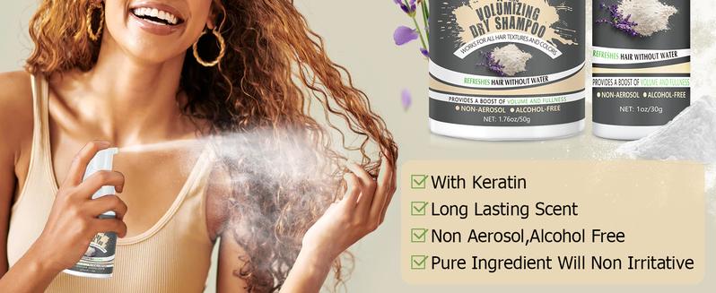 Powder Dry Shampoo Natural & Organic Ingredients Dry Shampoo Powder for Men Women Hair, Dry Shampoo Volume & Fullness Conditioner Haircare
