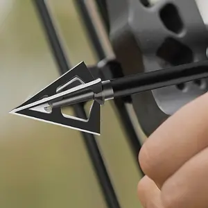 12pcs 12-Piece 100-Grain Stainless Steel Fixed Broadheads for Compound, Recurve, and Crossbow Hunting Arrows