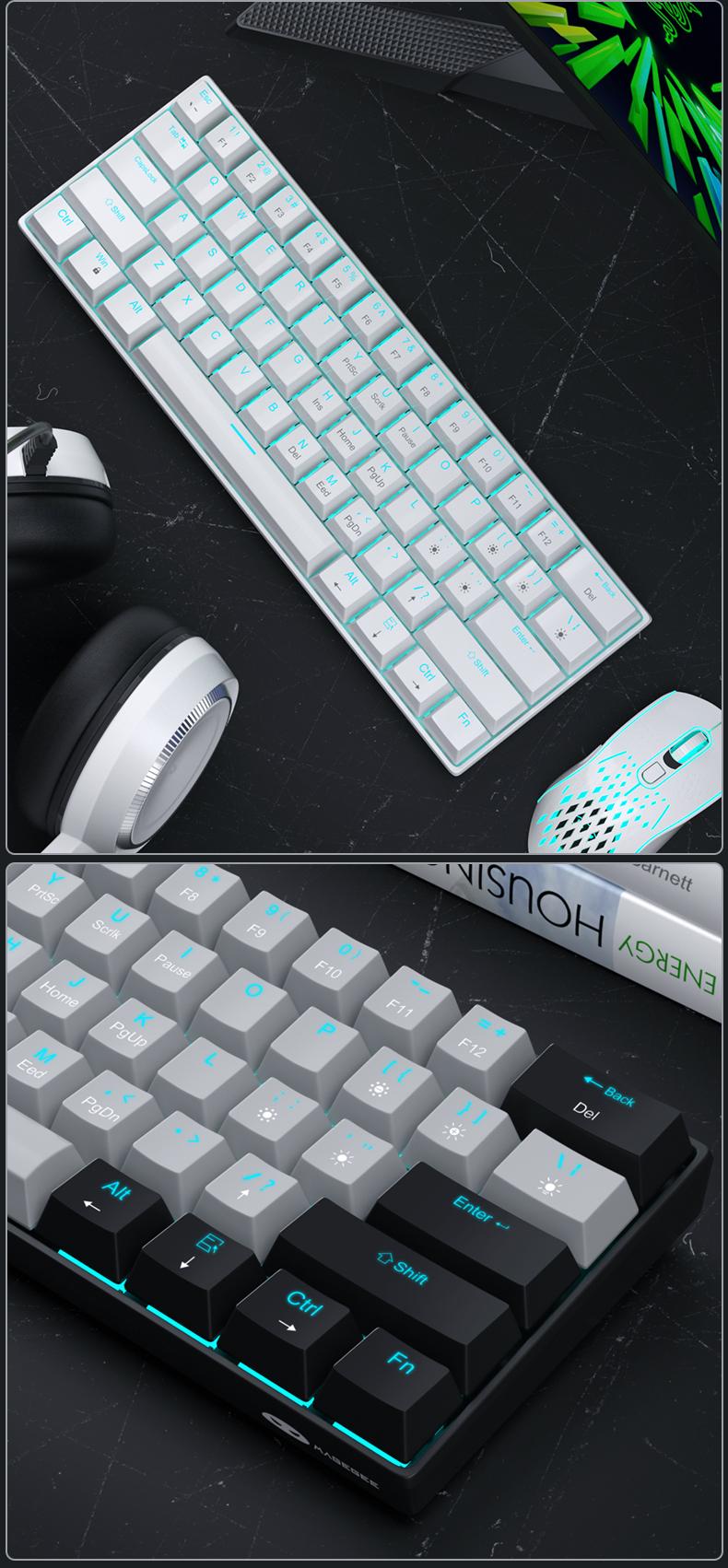 MageGee 60% Mechanical Keyboard, Game Keyboard with Blue Switch and Navy Blue Backlight, Small and Compact 60% Keyboard Mechanical, Portable 60% Game Keyboard, Gamer