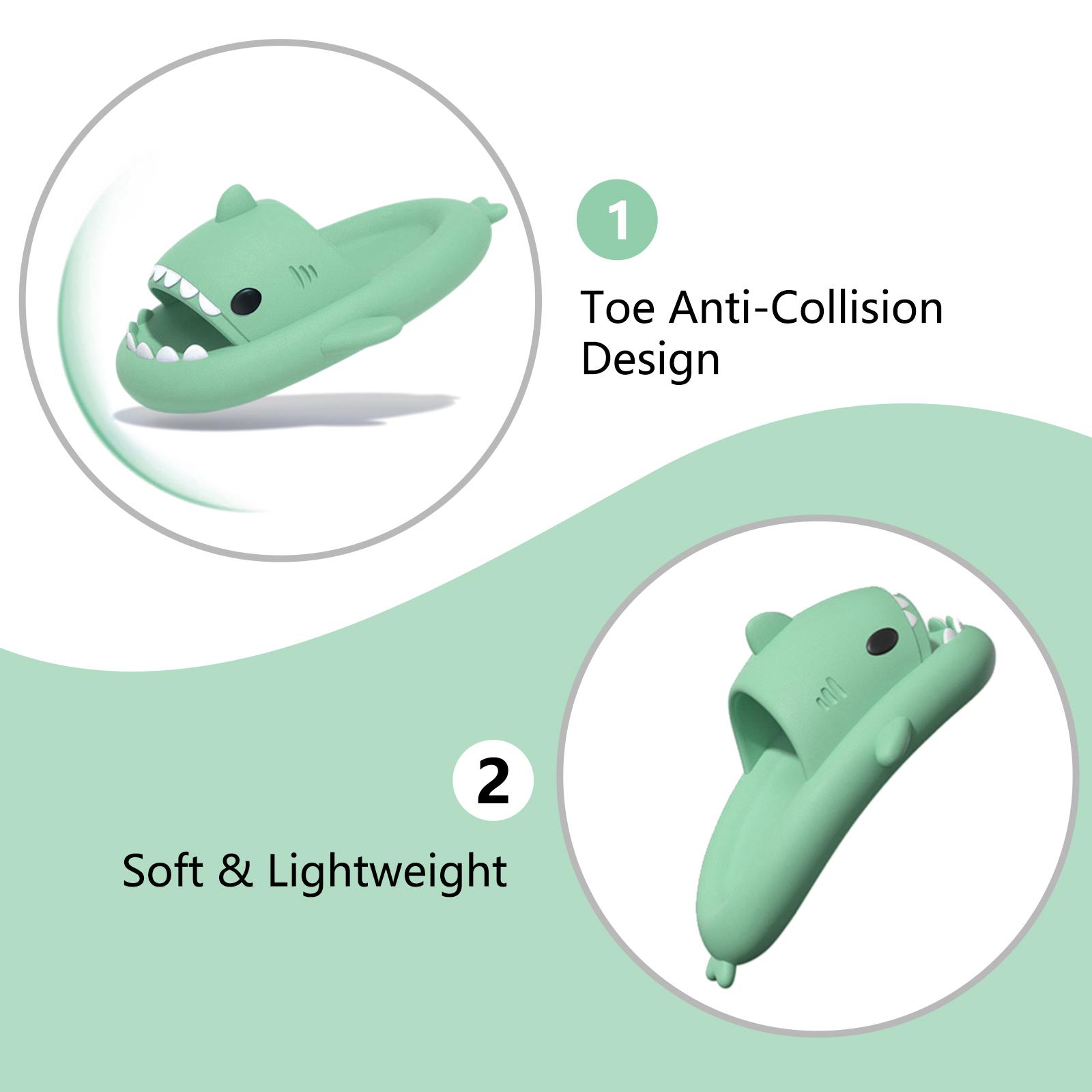 Shark Slides for Women and Men, Cute Shark Slippers Adult Youth Cloudy Summer Soft Lightweight Anti-Slip Thick Sole Beach House Cloud Cushioned Shower Slide Sandals Indoor Outdoor
