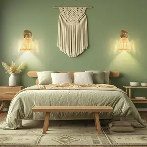 Frideko Rattan Rechargeable Battery Operated Wall Sconces Set of Two with Remote, Dimmable Wireless Wall Light, 5200mAh Indoor Wall Lamp with 4 Timer, Boho Sconces Wall Lighting for Bedroom