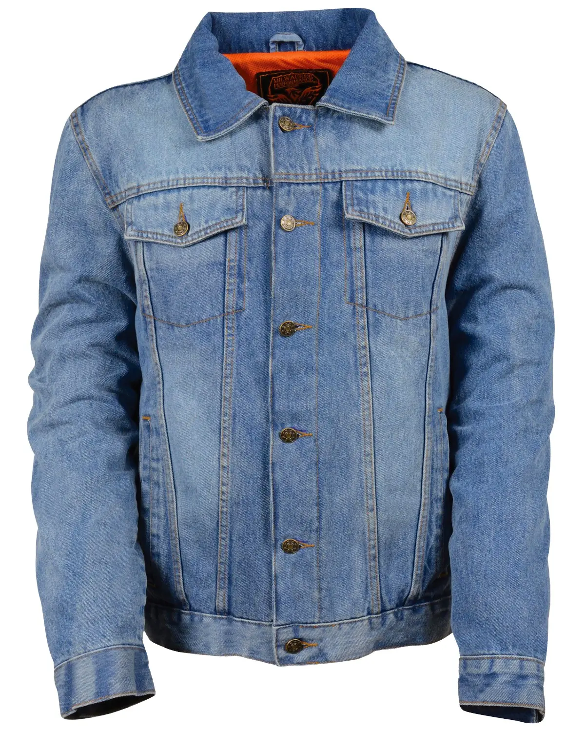 Milwaukee Leather Men's Performance Men'S Traditional Denim Jacket - Blk