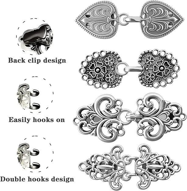 Sweater Clips – 4PCS Sweater Clips to Hold Sweater Together, Clothing & Dress Cinch Clip, Dress Tightener & Shawl Clips, Vintage Cinch Clips for Dresses, Shirt Clips for Women,clothes for back to school,first day of school outfits