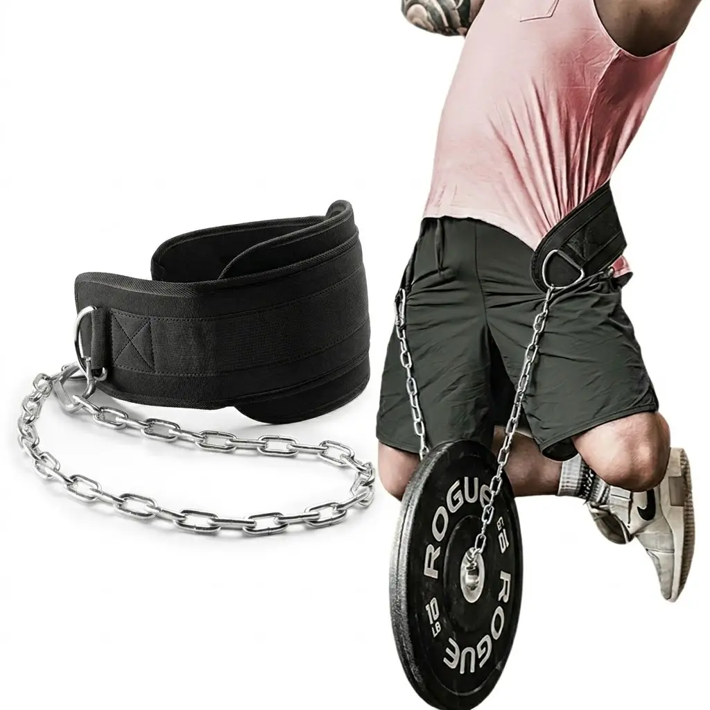 Dip Belt with Adjustable Chain or Rope for Weightlifting, Calisthenics, Crossfit, Heavy Duty Weight Belt for Pull-ups and Dips, Adapted to Every Morphology, Strength Training Accessory, Workout Gear, Gym Accessories, Strength Equipment