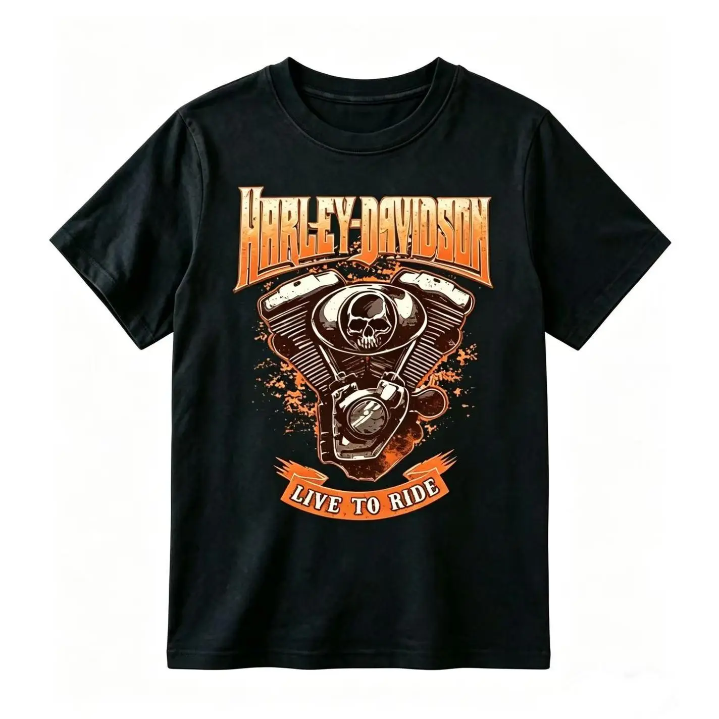 Men T-Shirt Cotton Streetwear Black Crewneck tshirt Live to Ride Biker Tee Bosozoku Vintage Print Graphic funny Shirt Unisex Short Sleeve Fashion Motorcycle Rides Casual Menswear Athletic Outfits Classic blue everyday Top Crewneck summer short-sleeve