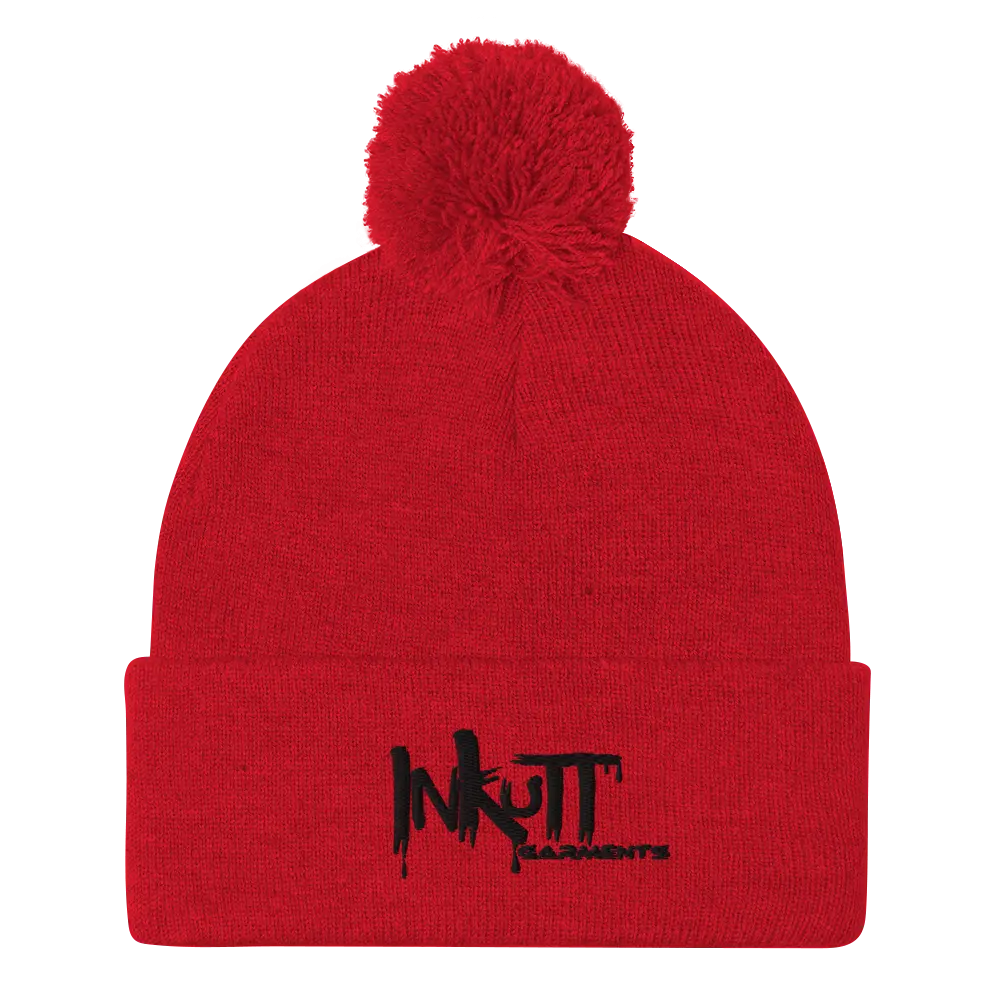 Inkutt Garments Unisex Neon Pom-Embroidered Beanie, Acrylic Knit Cold Weather Outfit Accessory, Made on Demand, 1 Size, One Size