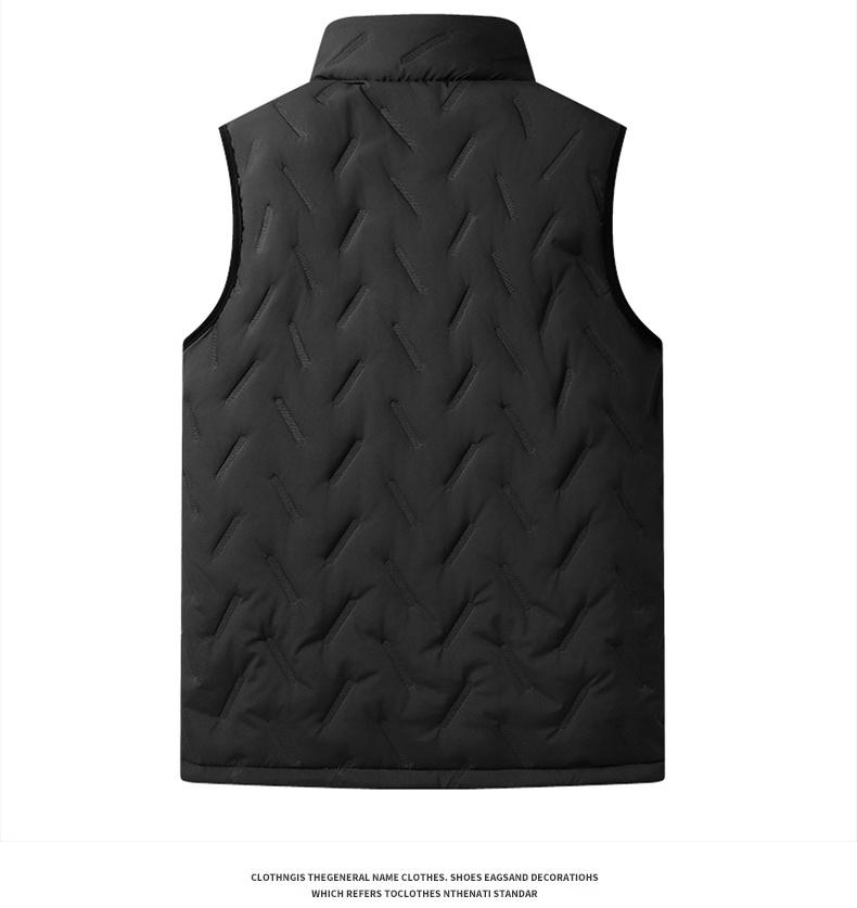 Men's Three-Piece Set Jacket Vest Cotton Pants Ultrasonic Fleece Warm Stand Collar Winter Coat for Dad Men's Three-Piece Set Jacket Vest Cotton Pants Ultrasonic Fleece Warm Stand Collar Winter Coat for Dad