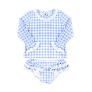 Capri Blue Rash Guard Set - Girls Two Piece Swimsuit