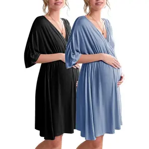 1Pack Maternity Dress 3 in 1 Labor/Delivery/Hospital Gown Nursing Nightgown Sleepwear