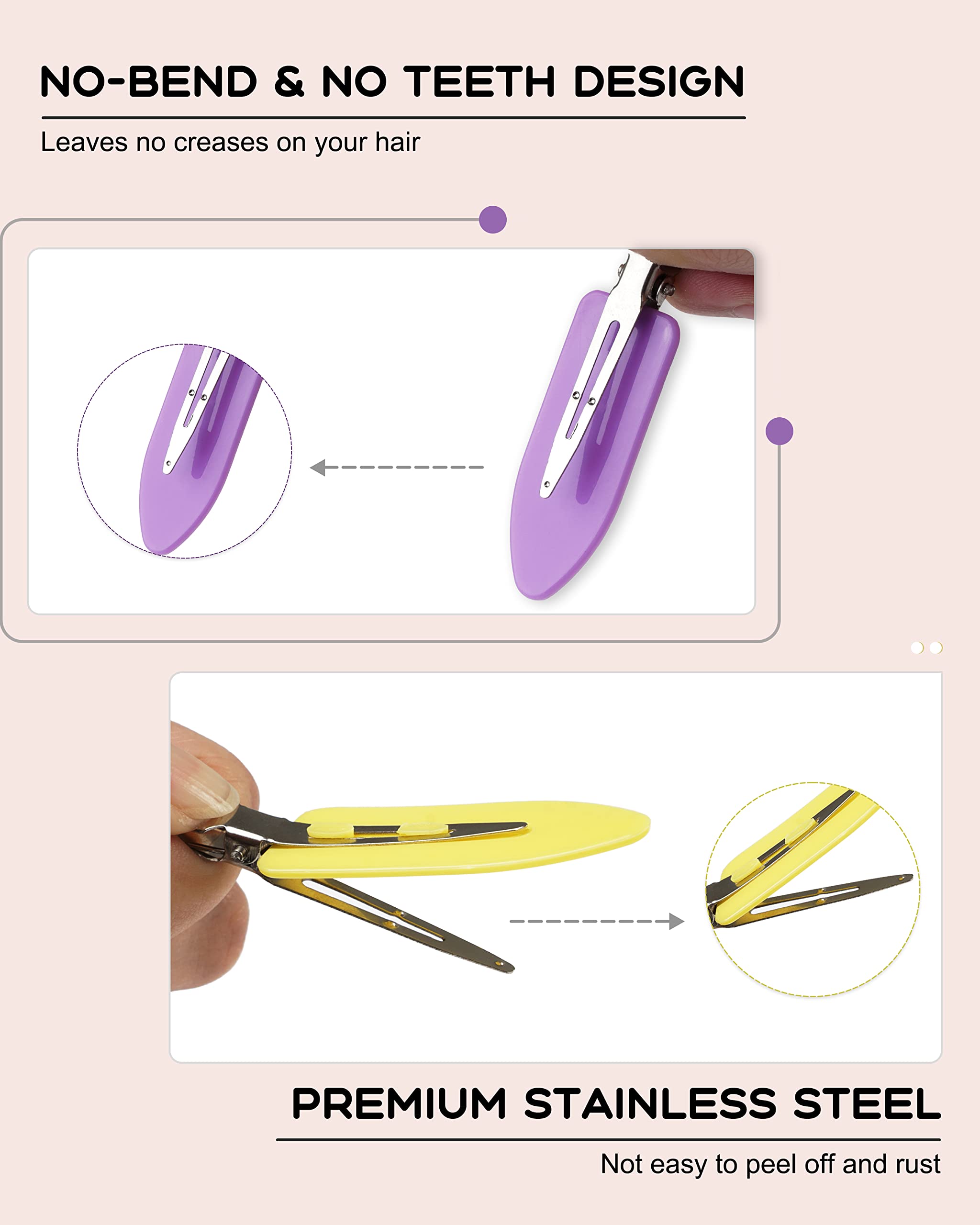 No Bend Hair Clips, 60 Pcs No Crease Hair Clip, Duck Billed Hair Clips for Styling Sectioning, Creaseless Hair Styling Clips (6 Colors) No Bend Hair Clips, 60 Pcs No Crease Hair Clip, Duck Billed Hair Clips for Styling Sectioning, Creaseless Hair Styling Clips (6 Colors)