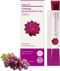 FOODOLOGY Coleology Bowel Movement Jelly (10 Days) - Garcinia Cambogia (HCA) Jelly Sticks. Grape and Prune Flavored. Polydextrose, Collagen, Hyaluronic Acid
