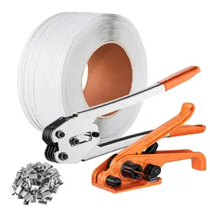 VEVOR Banding Strapping Kit with Strapping Tensioner Tool,  Banding Sealer Tool, 3280 ft Length PP Band, 1000 Metal Seals, Pallet Packaging Strapping Banding Kit Banding Packaging Strapping for Packing