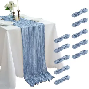 10-Pack Cheesecloth Table Runners — Romantic Gauze Table Runners for Weddings, Parties, Birthdays, and Boho Table Decorations
