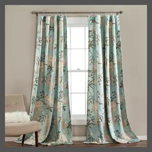 2pk 52"x95" Light Filtering Botanical Garden Curtain Panels Blue - Lush Décor 2pk 52"x95" Light Filtering Botanical Garden Curtain Panels Blue - Lush Décor