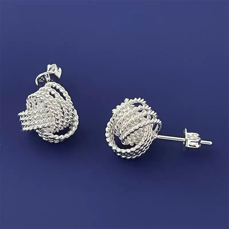 Freeship S925 Silver Stud Earrings - Classic Hoop Shape, Tarnish-Resistant Summer Design for Adults, Unisex Everyday Daily Wear Jewelry