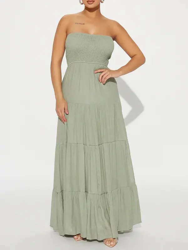 Juliette Tube Maxi Dress - Sage