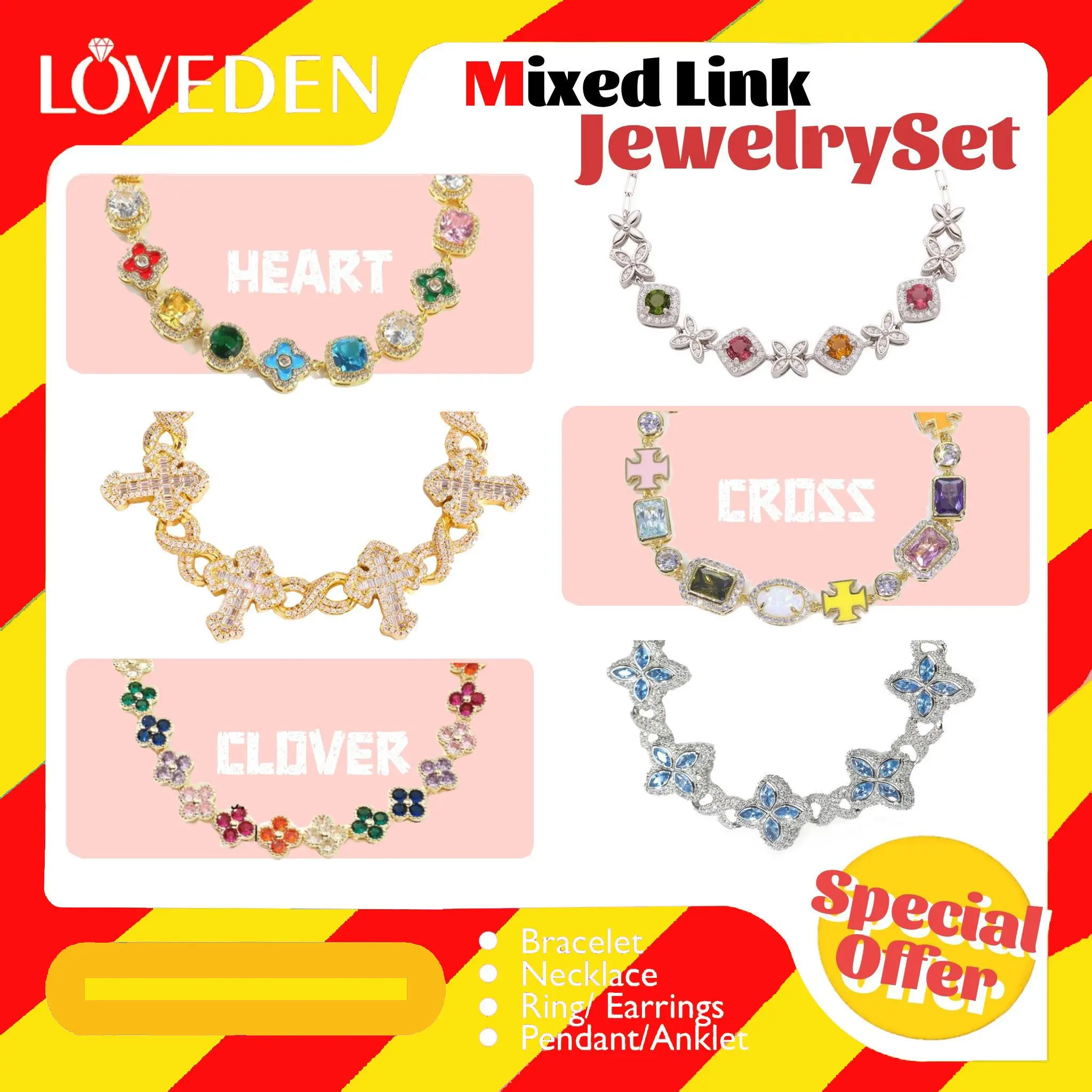 Diy Live Link Charm Jewelry Mix Tourmalin Aquamarine Gemstone Bracelet Accessories Valentine's Day Gift
