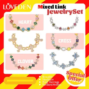 Diy Live Link Charm Jewelry Mix Tourmalin Aquamarine Gemstone Bracelet Accessories Valentine's Day Gift