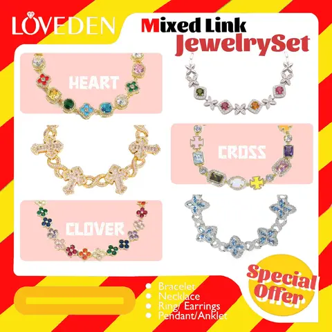 LOVEDEN Unisex Size-Customizable Exquisite Trendy Pretty Assembled Bracelet-Bangle with Mixed Tourmalin, Aquamarine Gemstones & DIY Links Charm Elements, Casual Daily Wear Accessory, Valentine's Day Gift (Check Size with Customer Service)