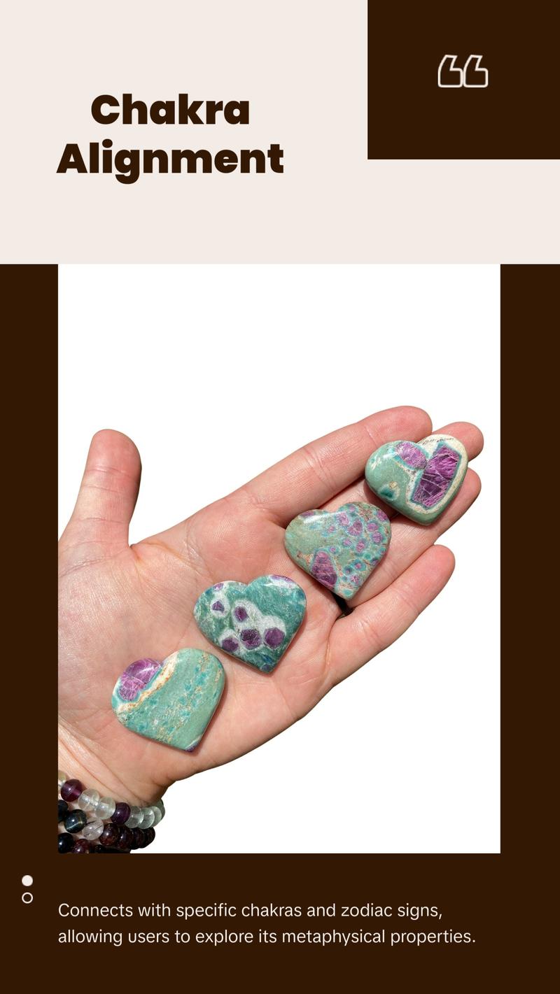 New Moon Beginnings Ruby in Fuchsite Heart - Polished Stone with Unique Design and Colorful Finish