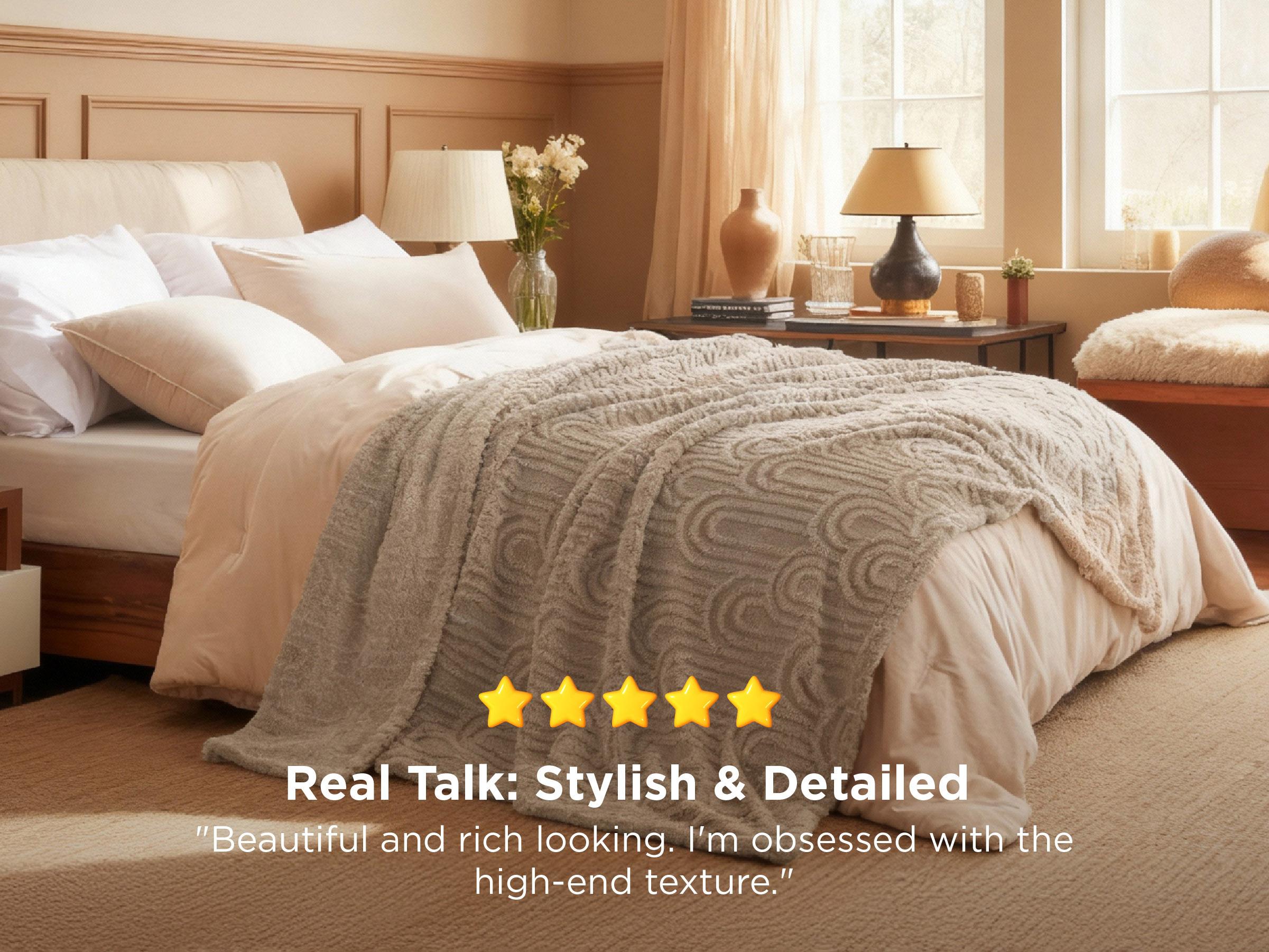 【Spring Glow Up】Bedsure GentleSoft Fleece Blanket for Bed - Distinctive Arches,Super Soft & Cozy, Fluffy Blankets for Women & Girls, Ideal for Sofa & Couch, Boho CharmArtfully Embossed Pattern Adds Amodern Flair To Your Cozy Decor,All-Season