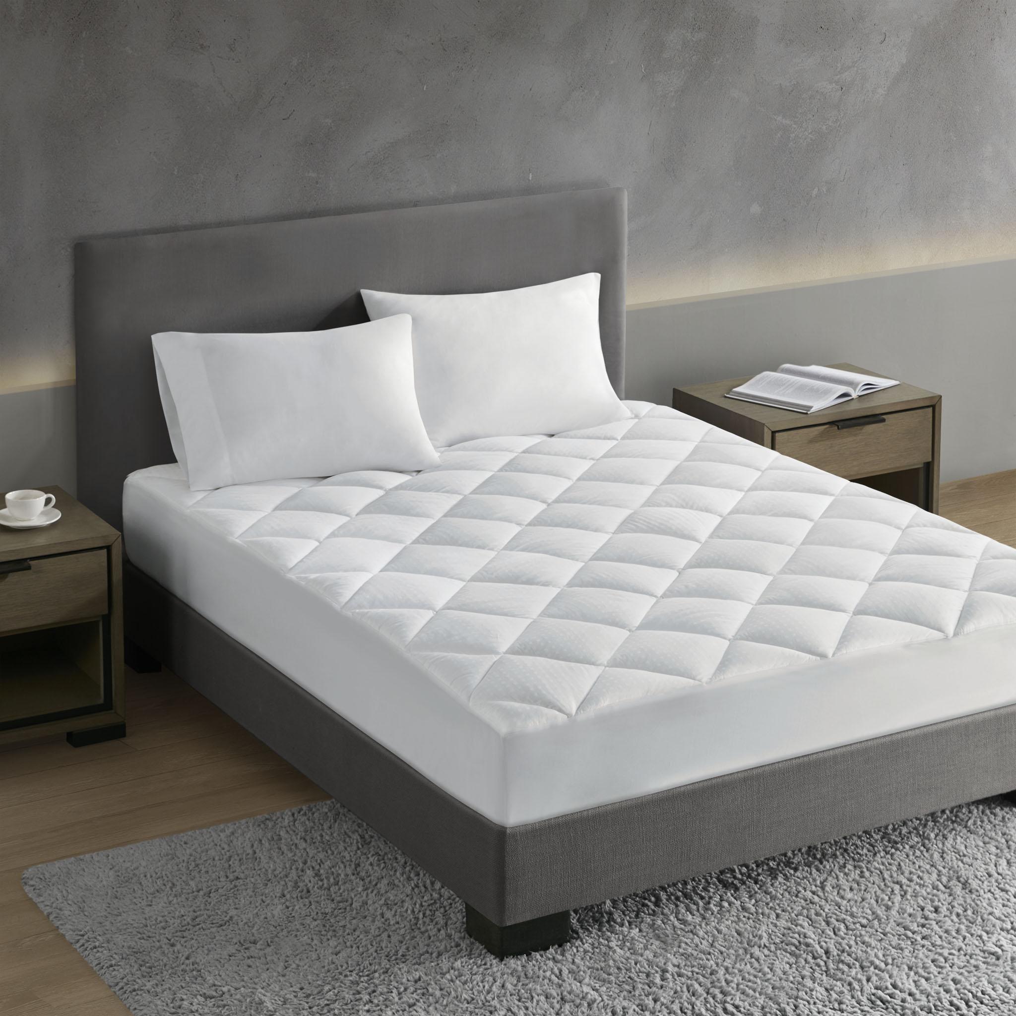 Croscill Signature White Dobby Cotton Waterproof Mattress Pad, Queen, King, Cal King