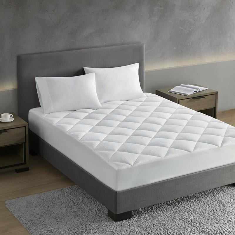 Croscill Signature White Dobby Cotton Waterproof Mattress Pad, Queen, King, Cal King