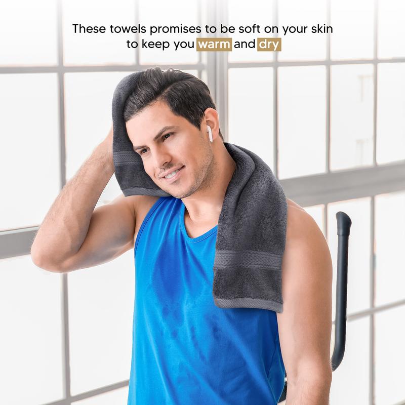 Utopia Towels 8 Piece Premium Towel Set 2 Bath 2 Hand & 4 Wash Cloths 600 GSM 100% Ring Spun Cotton Highly Absorbent for Bathroom Gym Hotel Spa Grey
