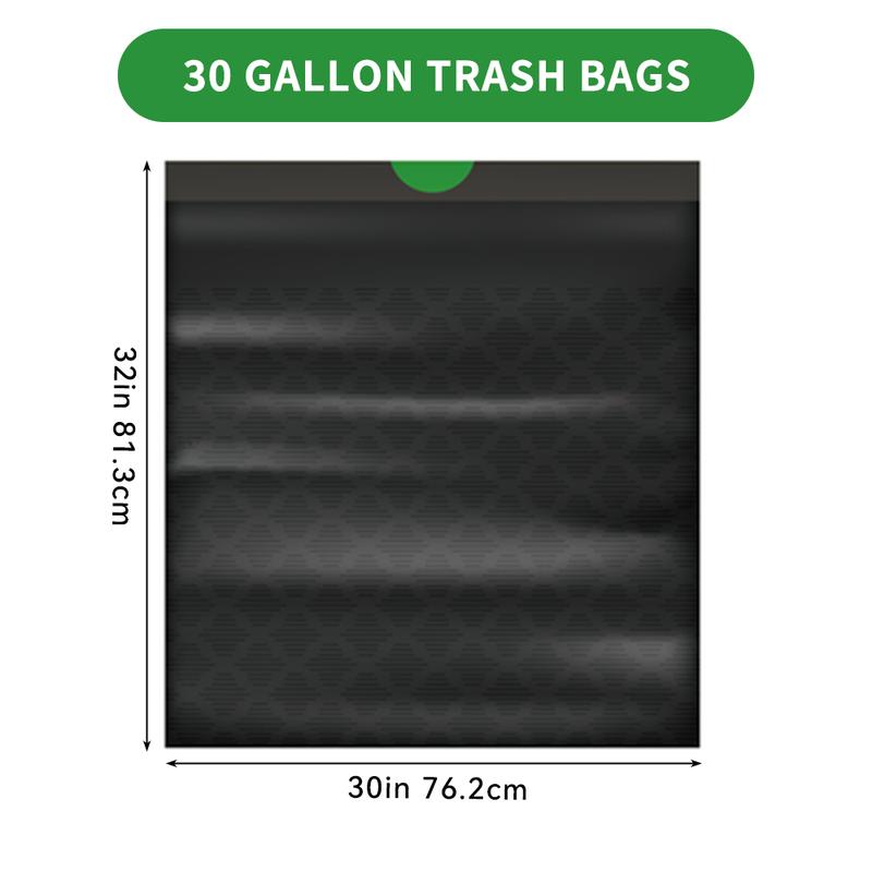 144 Bags 30 Gallon 24 Roll Non Tear Disposable Large Drawstring Black Trash Bags For Large Kitchen Trash Can, Ultra Strong 144 Count 113.5L Multipurpose Cleaning Supplies For Industrial, Garden, Home, Commercial - Durable, Leak-Proof, And Easy To Use