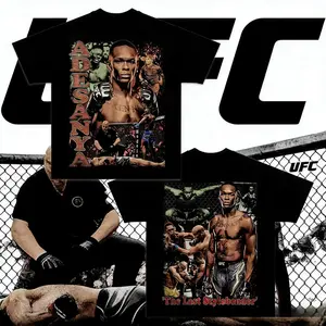 UFC Israel Adesanya Theme T-shirt 2026 Summer Pure Loose T-shirt Suitable for Both Men and Women