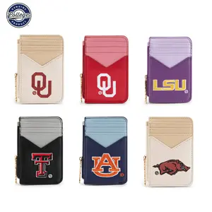 [March Madness]NCAA Slim Wallet for Men and Women with RFID Blocking & PU Leather Finish – Minimalist Front Pocket Card Holder, Multi-Compartment Compact Wallet for Game Day, Travel, Concerts, Work, School, Everyday Carry & Casual Gear 021