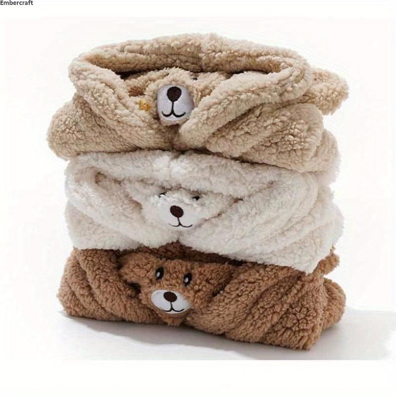 Anime Bear Plush Hat with Scarf and Mask – 3-in-1 Fleece Ear Warmer, Soft Double-Layer Design, Elastic Drawstring Closure, Lightweight Winter Accessory for Autumn, Christmas, and Daily Wear, TikTokShopBlackFriday unique Cosy Matching Set adjustable casual