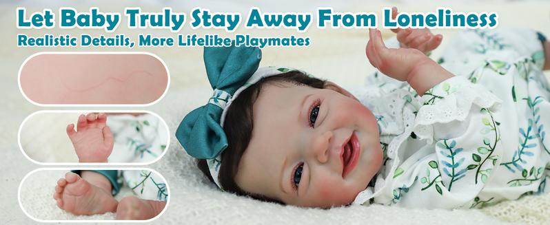 [WOOROY] Reborn Baby Doll - Excellent Gift for Birthday Christmas Gift and New Year, 18 In Lifelike Realistic Baby Doll Soft Vinyl Limbs & Head with a Soft Cloth Body Doll for Kids Age 3+