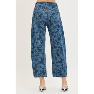 "Loli" Barrel Floral Jeans