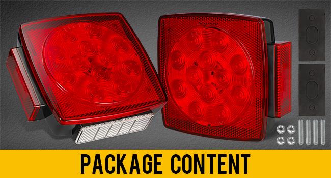 Partsam Pair Slim Square LED Trailer Lights 15 Red 4 White LEDs 5050 SMD 12V IP67 Stop Turn with Side Clearance for Under 80" Boat Trailers Partsam Pair Slim Square LED Trailer Lights 15 Red 4 White LEDs 5050 SMD 12V IP67 Stop Turn with Side Clearance for Under 80" Boat Trailers
