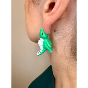 Stegosaurus Chomper Dangle Earrings | Cute Dino Jewelry | 3D Printed Dinosaur Earrings | Prehistoric Animal Gift | Fun Statement Accessory