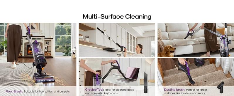 Eureka FlexReach NEU651PL Upright Vacuum Cleaner with Lift-Up Pod & Anti-Tangle Brushroll for Carpet & Hard Floors, Purple, 960W Motor, Deep Cleaning, Jumpstart Sale, Powerful Suction, Flexible Design