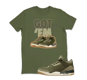 Shirt To Match Jordan 3 Olive, Family Affair Medium Olive Matching Sneaker Tee Shirt, Graphic Tee, Match, AJ3s