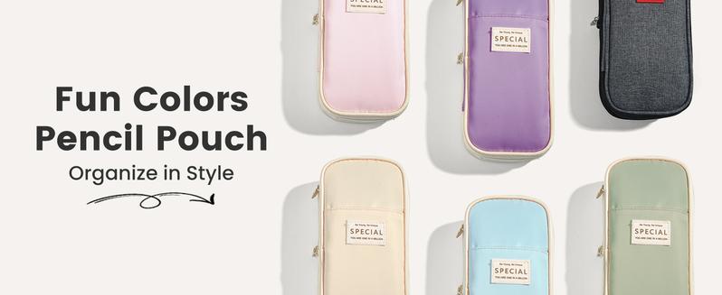 Four Candies 39 PCS Aesthetic School Supplies with Cute Pen Case, 12 Pastel Highlighters, 5 Black Ink Gel Pens, 6 Mechanical Pencils Set 0.5 & 0.7 mm for Students Stationary College Essentials, Ideal Christmas Gift for Women Kids Green/Pink