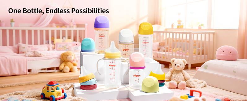Pigeon Wide-Neck Baby Bottle Replacement Cap - Random Color Shipment (1 Pack), BPA-Free Food-Grade Plastic, Leak-Proof & Durable, 9 Vibrant Colors (No Color Selection)