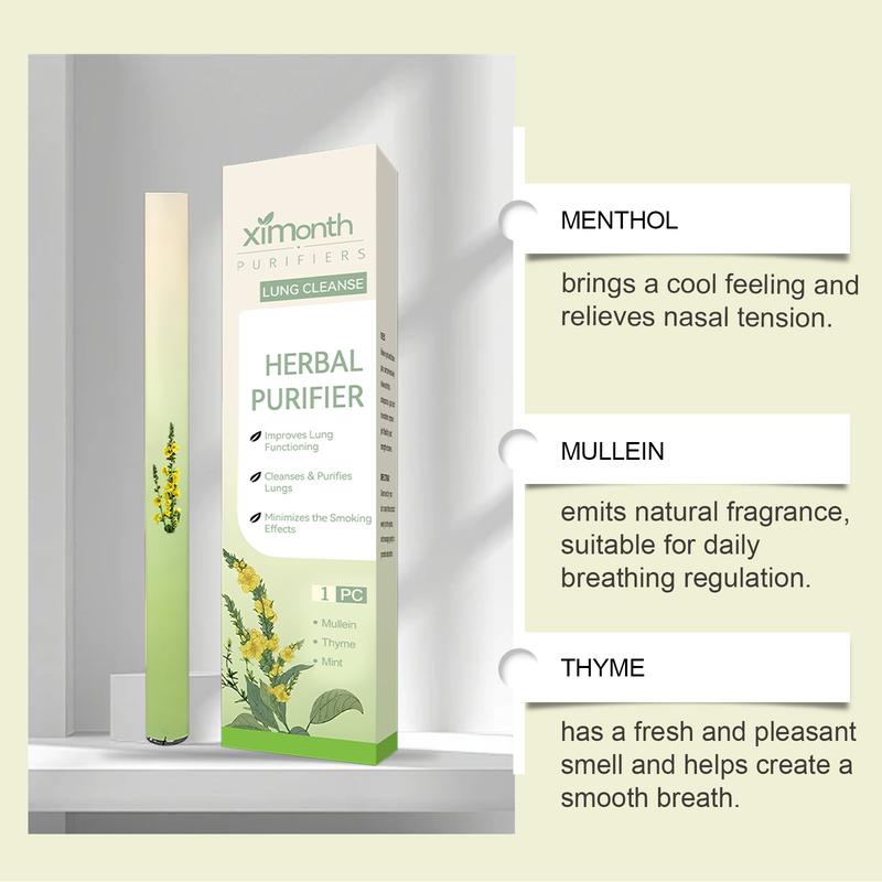 Ximonth Body Care Stick Herbal Purifier with Menthol Mullein Thyme for Gentle Nourishment & Breathing Comfort Enhances Respiratory Tract Cleanse