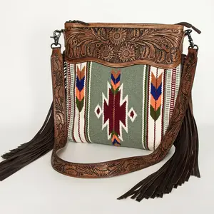 American Darling Signature Crossbody Hand Tooled Saddle Blanket Genuine Leather Women Bag Western Handbag Purse