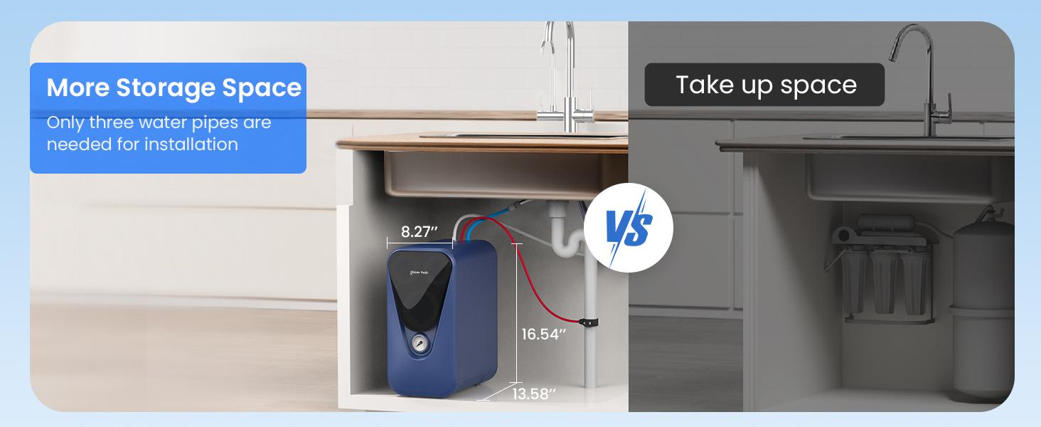 Glacier Fresh 0.0001μm 5 stage Reverse Osmosis System with Faucet, 800 GPD Tankless Under Sink RO Filtration, Non-Electric, 3:1 Pure to Drain, Reduce TDS PFAS PFOS for Home Kitchen Waterfall SpringStatements Glacier Fresh 0.0001μm 5 stage Reverse Osmosis System with Faucet, 800 GPD Tankless Under Sink RO Filtration, Non-Electric, 3:1 Pure to Drain, Reduce TDS PFAS PFOS for Home Kitchen Waterfall SpringStatements