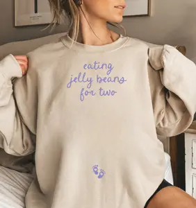 Eating Jelly Beans For Two Sweatshirt, Easter Pregnancy Announcement, Baby Coming Soon, Spring Pregnancy Reveal Shirt, Happy Easter Shirt