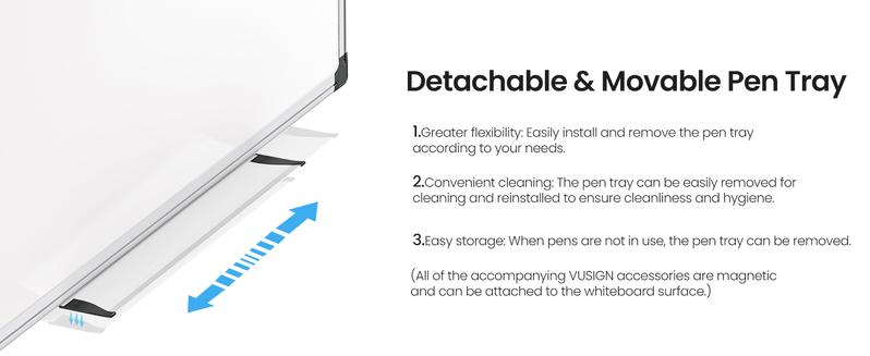 Sweet Furniture S - Magnetic White Board Kit for Wall 36" x 24"，1 Dry-Erase Eraser&2 markers Markers&4 Magnetic Pins, Sliver Reinforced Aluminum Frame