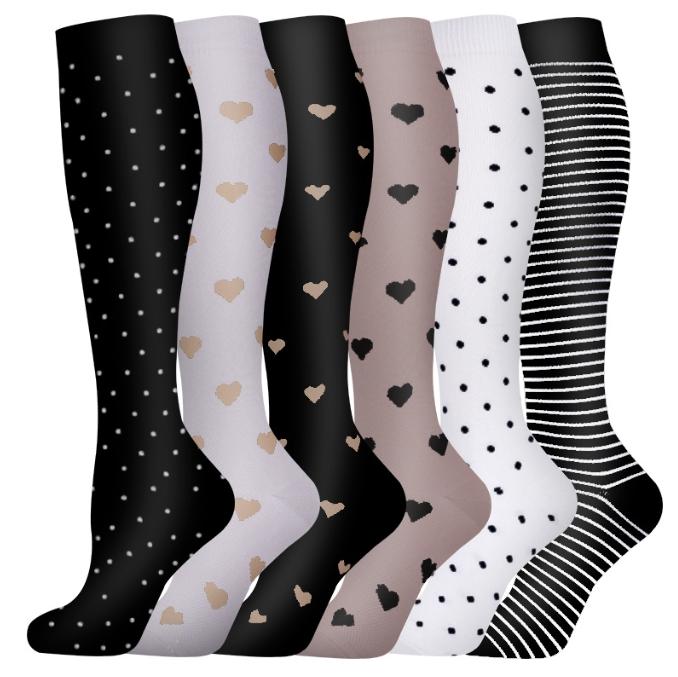 Compression Socks - 6 Pairs of Anti-Slipping and Friction Design Cotton Socks for Running and Sports Breathable Performance