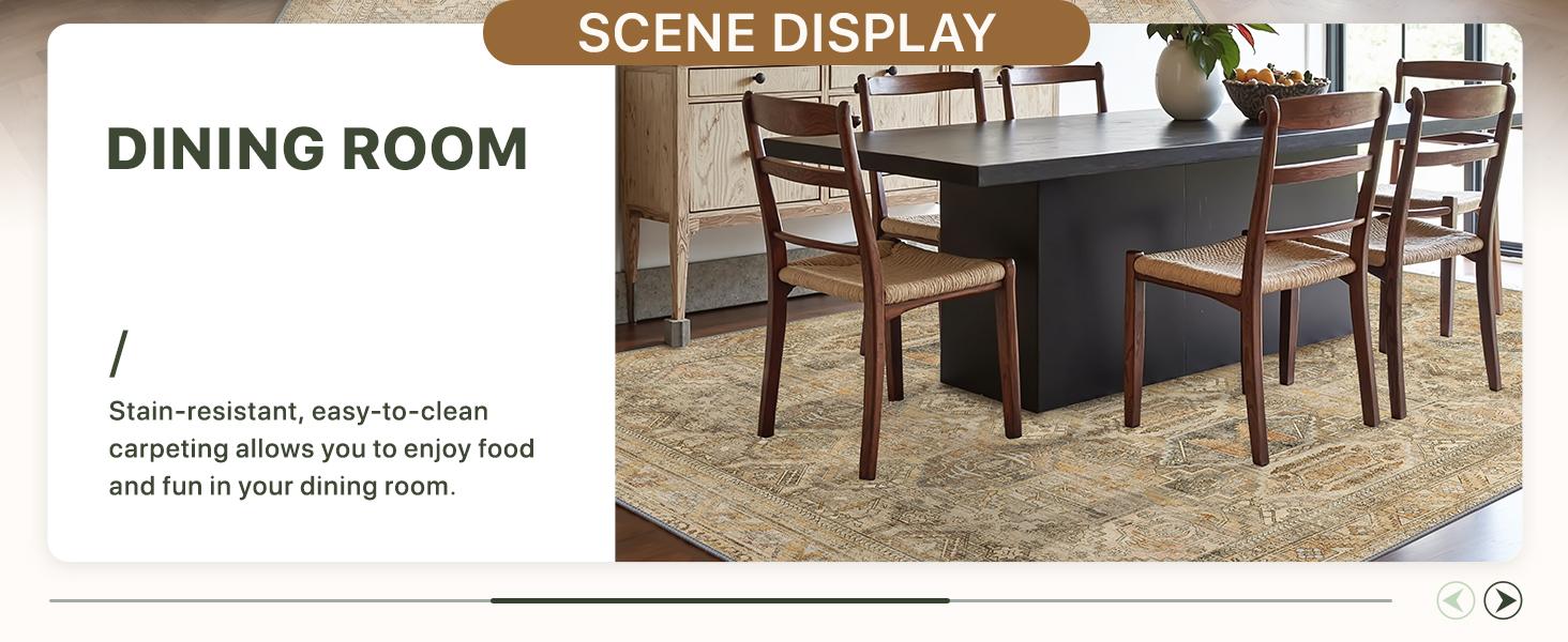 GENIMO Area Rugs, Ultra-Thin Foldable Low Pile Machine Washable Rug, Lightweight Machine Washable Rugs for Living Room Bedroom