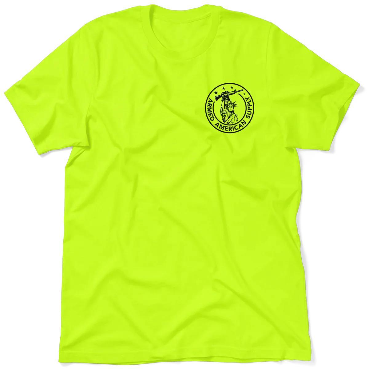 Crayons - Hi Visibility Safety Yellow Work T-Shirt Jersey Menswear apparel | Graphic Vintage tees Top Collar