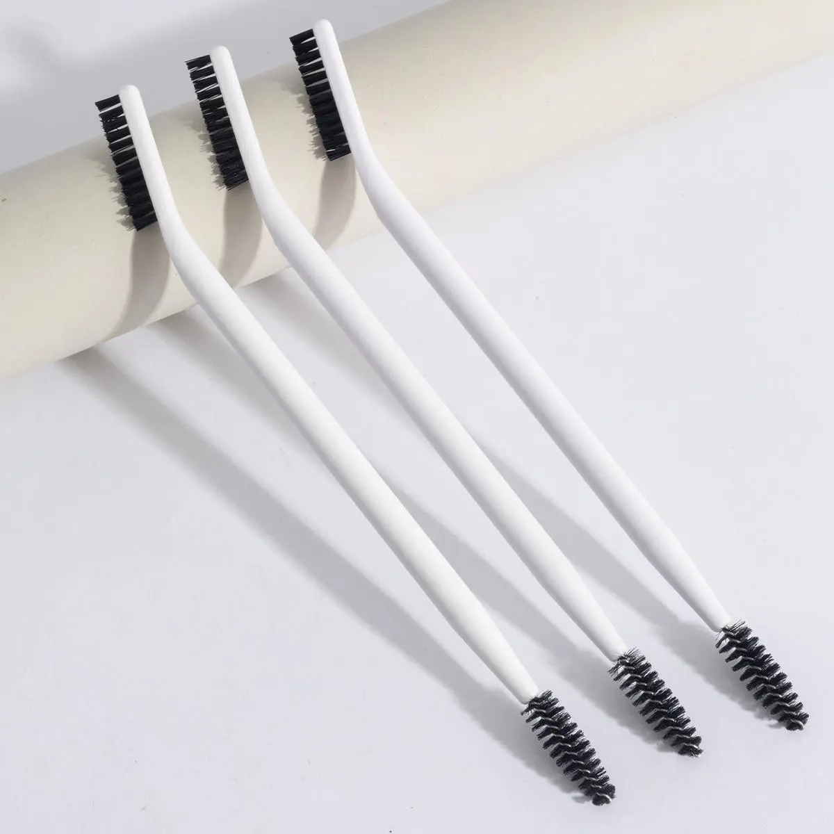 Thin But Stiff Multi-function Dual-ended Eyebrow & Eyelash Brush, 3 Counts Professional Makeup Tools for Women & Girls, Valentine's Day Gift