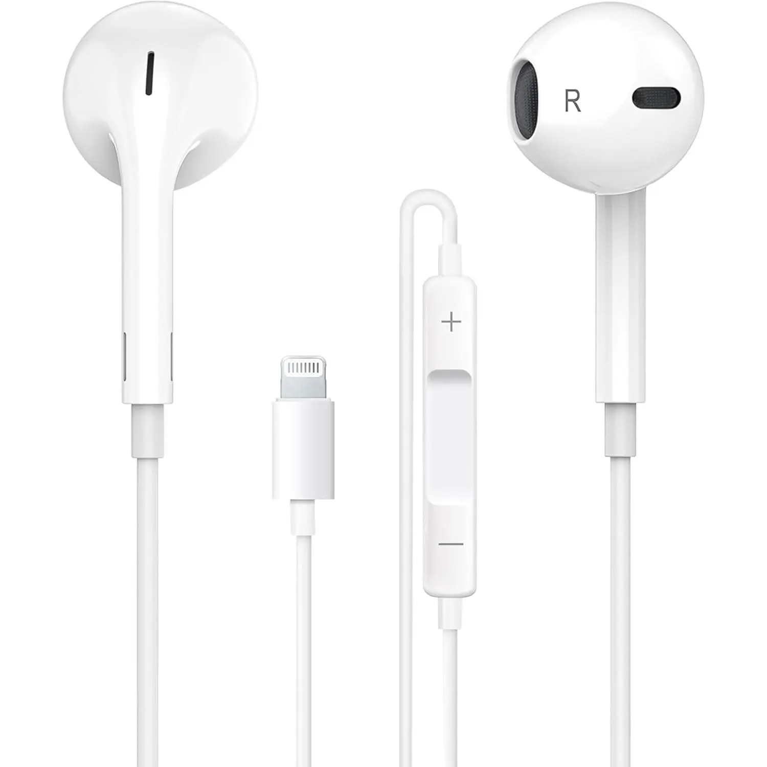 Lightning Wired Semi-In-Ear Earbuds,HiFi Stereo Sound Wired Earphones with Microphone & Volume Control, Portable Design Earphones for iPhone 14/13/12/11/SE/XR/XS/X/8/7Audio, Light Weight Earbuds summerwins